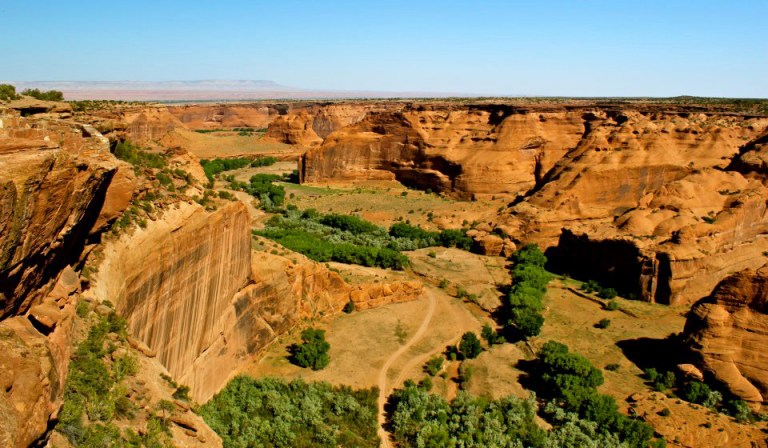 Looking out over Canyon de Chelly before hiking down.