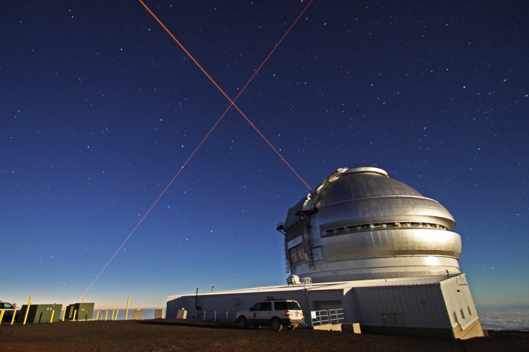 Keck Observatory was running their laser too!