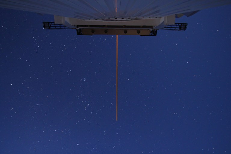 Looking up at Gemini's laser
