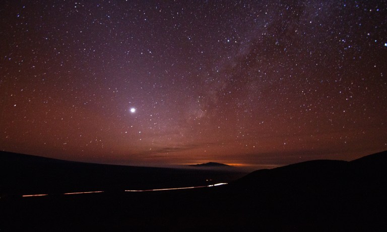 Looking toward Kona and Mt. Hualalai from Mauna Kea base camp