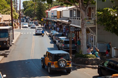 The main street of Lahaina is lined with hundreds of small stores selling everything imaginable. 