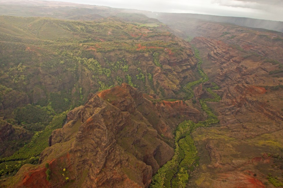 Flying over Waimea Canayon