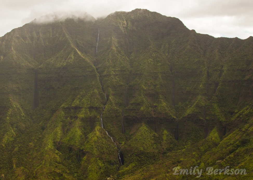 The wettest spot on Kauai, and one of the wettest in the world, Mt. Wai'ale'ale.