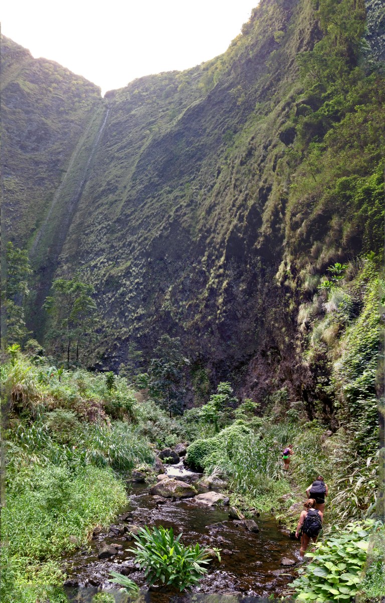 The waterfall drops almost 1500 feet, making us appear tiny by comparison.