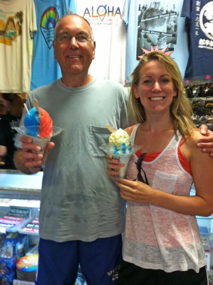 Ice cream in the middle, shave ice and sugar syrup around that, and condensed milk on top. Heaven on Earth.