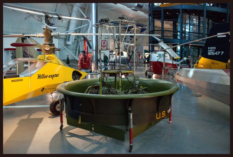 Hiller 1031-A-1 Flying Platform - one-man "flying carpets" that a pilot controlled by leaning in the desired direction of travel; I imagine it is similar to a Segway; unfortunately this design never came to fruition as the extra engines required for safety made the craft too heavy for maneuvering, defeating the original purpose