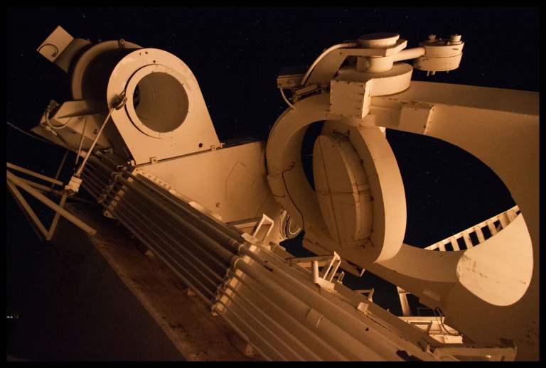 Looking up at the main heliostat.