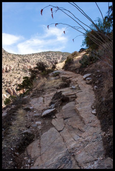 Some of the trail takes place on sheets of rock with perilous cliffs to your side. Take your time! This view made us feel as if we were on  a Lord of the Rings quest.