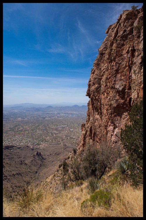 A wonderfully tall cliff rising above Tucson.