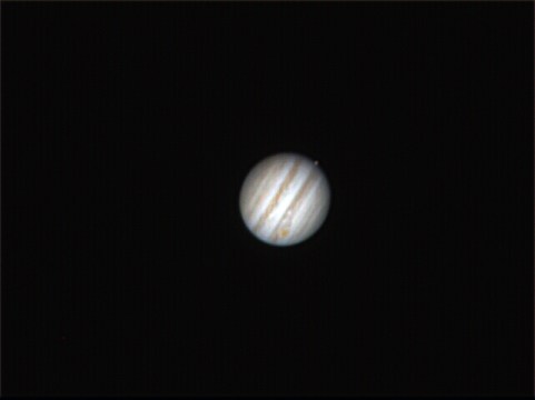 Jupiter - Great Red Spot showing and one moon about to transit