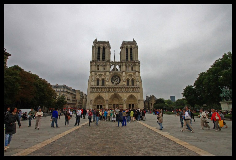 The entrance to Notre Dame Cathedral.