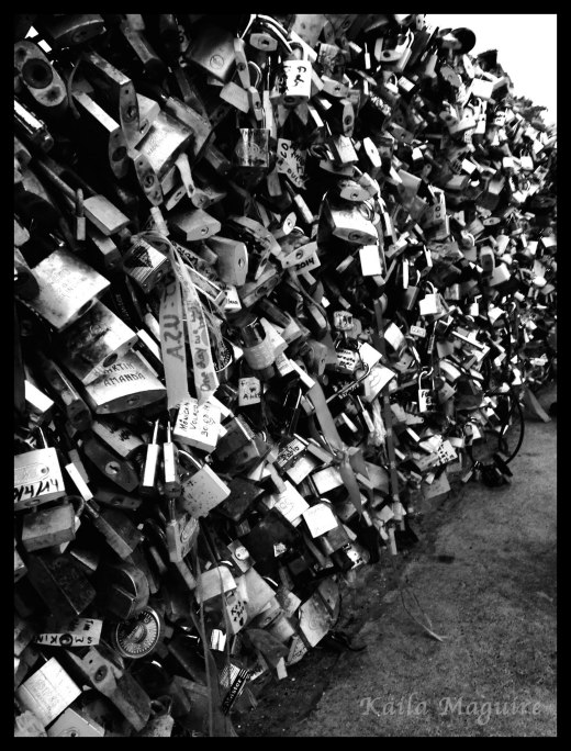 Thosands of locks line Pont de l'Archevêché. (Image Credit: Kaila Maguire)