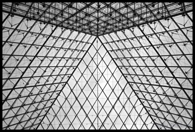 Another view from inside the Louvre pyramid.