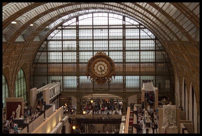 Looking out over Musée d'Orsay, toward the entrance. Only three floors were completely open when we visited.