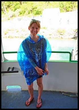 Making my poncho a bit more stylish, mainly so it wouldn't blow around in the wind.