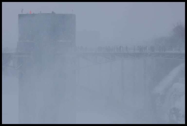 This bridge was easy to see in the photos above, even with a cell phone camera. Even with a zoom lens in winter it was hardly visible.
