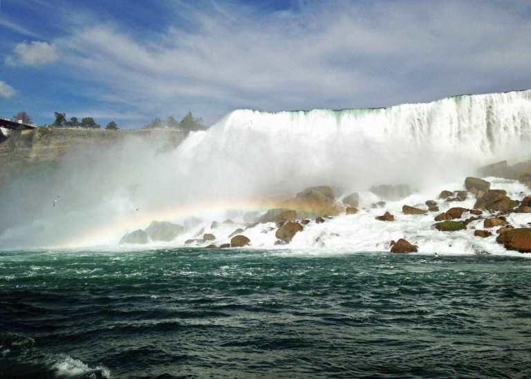 Insane boulder pileups at the base of the American falls.