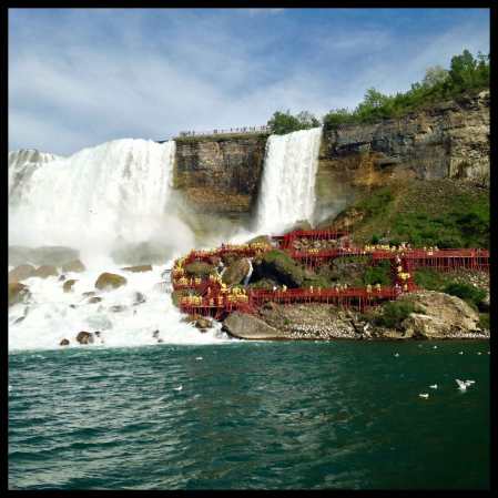 Other ponchoed tourists visiting the Cave of Winds and getting up close and personal with the falls. That looks like a drencher for sure.